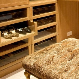 Shoe Storage in a San Francisco Dressing room