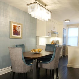 Modern Glam Dining/Open Kitchen with Custom Finishes