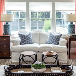 Traditional Maine summer cottage living room