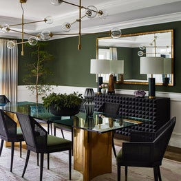 Dining Room with Ebonized Oak and Brass