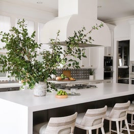 Infused with a soft color palette and engaging textures, this refreshed kitchen finally feels like home to our clients who moved from California.