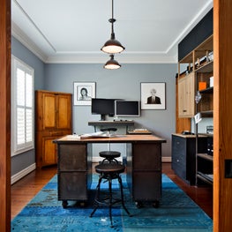This former dining room was customized to fit the needs of a home office.