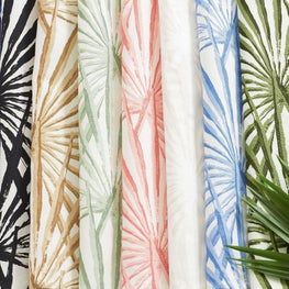 PALM ORLEANS | PALMETTO STRIPE HAND SCREEN PRINTED ON LINEN COTTON