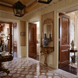 A completely renovated entry gallery in this prewar apartment