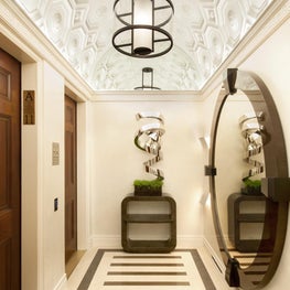 Park Ave Apartment, Grand Entryway with Coffered Barrel-Vaulted Ceiling