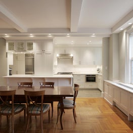 Contemporary Prewar Apt, Custom Open Kitchen/Cabinetry with Island