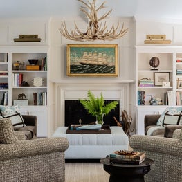 Family Room In Shades of Blue and Brown