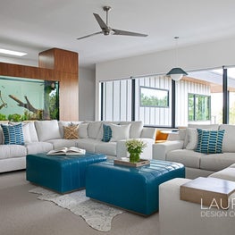 Here in the family room, two spacious sofas allow for the entire family to have a spot to enjoy movie nights together!