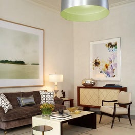 Kips Bay Show House Living Room, mix of contemporary and vintage furniture.