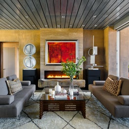 Living room, in architectural contemporary house