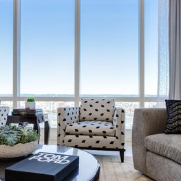 Boston, Millennium Tower, Living Room with custom KRID area rug