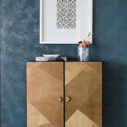 Downtown Pied-a-Terre bar cart, modern, gold and glamorous