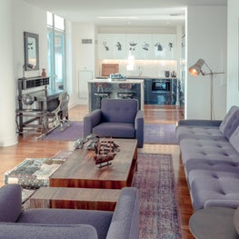 Industrial Antiquarian Residence - Living Room and  Kitchen 