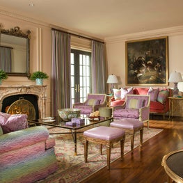 Traditional Living Room in nontraditional colors