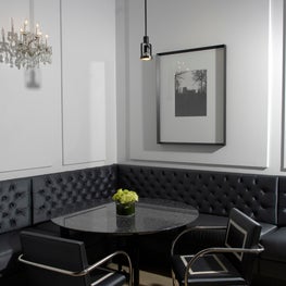 Vie Restaurant Dining Room with Knoll Tubular Brno Chairs and a Knoll Table. 