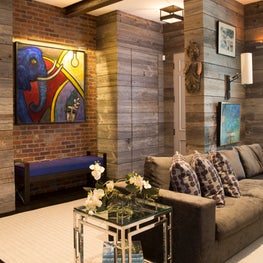 Shiplap & Brick For This Foyer Into Family Room