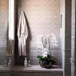Bathroom with subway tile