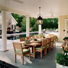 Westchester Stucco Colonial Dining Porch