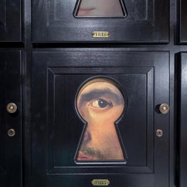 Men's Luxury Clothing Store - custom lockers where one looks out instead of in