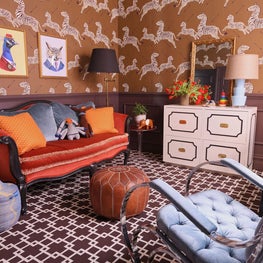 Kid's room with Scalamandre zebra wallpaper
