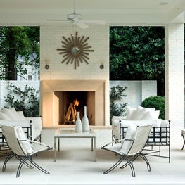 At Home patio with outdoor fireplace