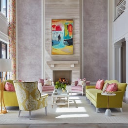 A colorful and cheery Great room 