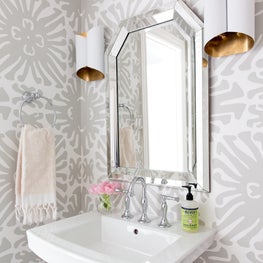 Gold and Grey Powder Room