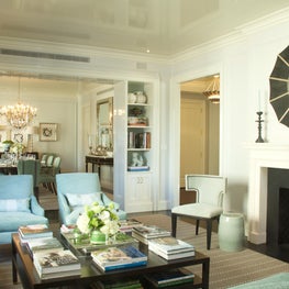 Manhattan living room in soothing blues