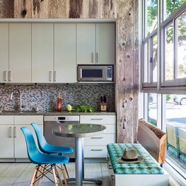 Reclaimed wood sets the mood