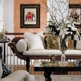 A mix of cultures: Asian, British West Indies and traditional create this room.