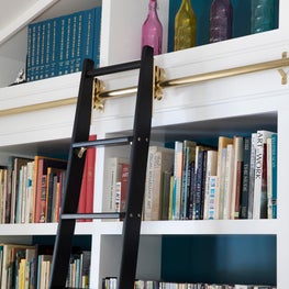 Atherton Residence - Family Room bookcase ladder