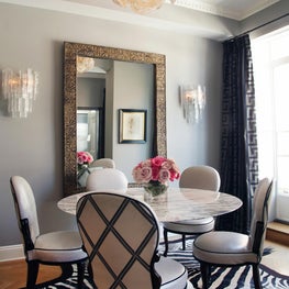 Upper East Side dining area with zebra rug