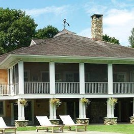 Watch Hill, Screen porch provides cover for lower entertainment area