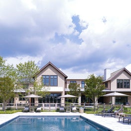 Bridgehampton Residence, Rear Facade and Pool Deck