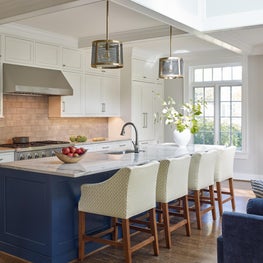 Open Kitchen with Blue Island