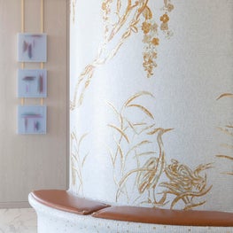 Cosmopolitan of Las Vegas - hand cut mosaic tile & leather seat