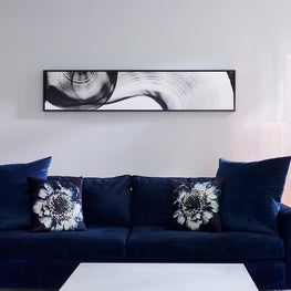 Living Room in Navy and Gray