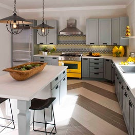 Portfolio: Yellow and Grey Pattern-Loving Kitchen