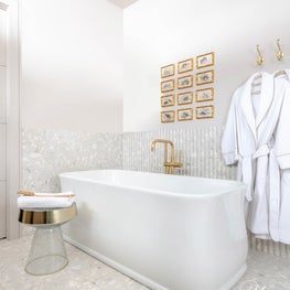 This primary bathroom has all the calming spa vibes!