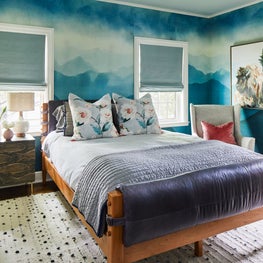 Bedroom with Mic Dropping Mural 