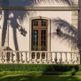 Carved limestone detailing on a David Adler inspired Palm Beach Estate