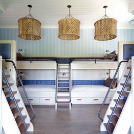 Bridgehampton Residence, Kid's Bunk Room w/ custom designed bunks & storage