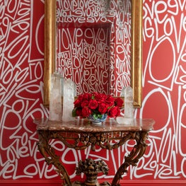 Elevator Vestibule with Modern Street Art Walls and Antiques