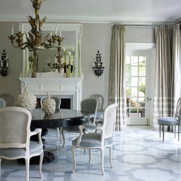 Dining Room with painted floor in Delaware.