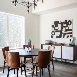 Palisades Dining - White oak flooring lightens and brightens the space.