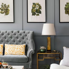 Living Room with painted panels walls