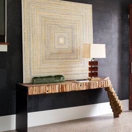 Portfolio: Colorful art piece in the entry of a modern Houston home