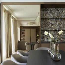 Kensington Townhouse Exterior Ground Floor Dining Area and Bar Detail