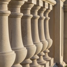 Carved limestone balustrade in Palm Beach