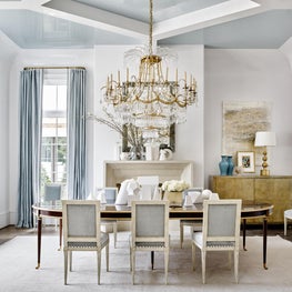 Southeastern Showhouse light blue dining room